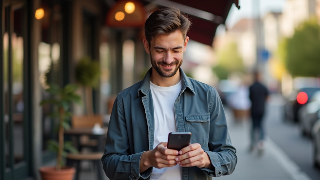 Person comparing two smartphones side by side at outdoor cafe table, making payment decision between different mobile wallet options